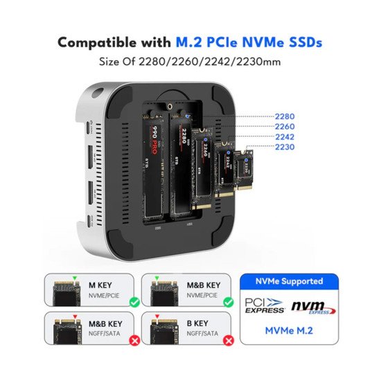 ACASIS M001 MAC MINI DOCK & STAND WITH DUAL BAY NVME 10 GBPS SSD ENCLOSURE