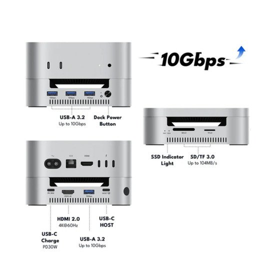 ACASIS M001 MAC MINI DOCK & STAND WITH DUAL BAY NVME 10 GBPS SSD ENCLOSURE