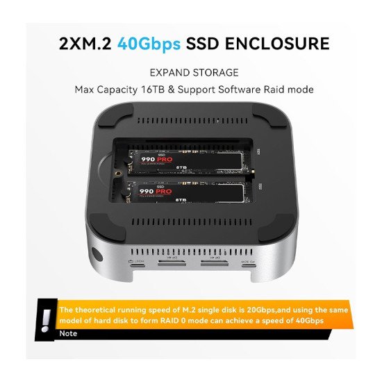 ACASIS M001PRO 40 GBPS MAC MINI M4 DOCK &DUAL BAY NVME SSD ENCLOSURE 