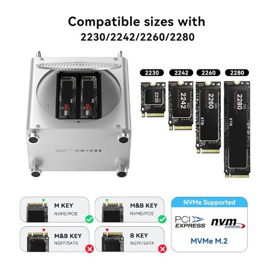 ACASIS M002PRO MAC MINI M4/M4PRO WORKSTATION 8 IN 1 40GBPS DOCKING STATION