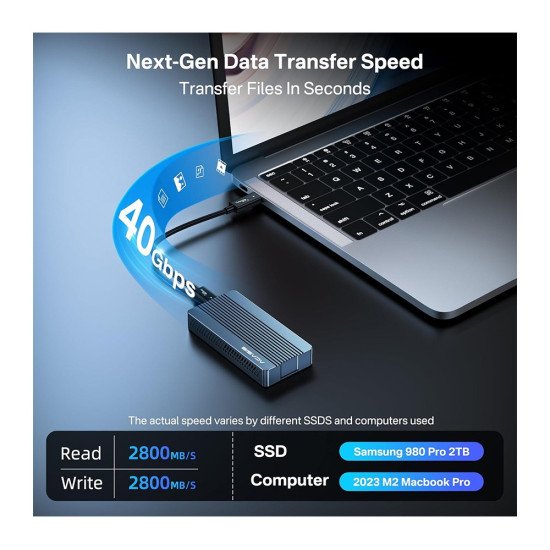 ACASIS TBU405PRO M1 40GBPS M.2 NVME SSD ENCLOSURE BUILT IN COOLING FAN