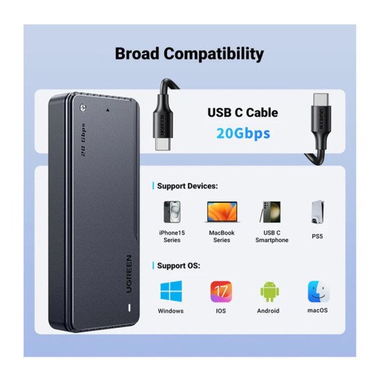 UGREEN 20GBPS CM642 (15975)  M.2 SATA/NVME ENCLOSURE