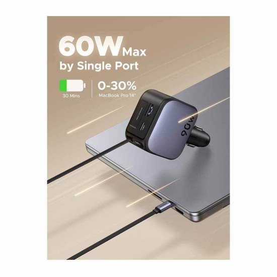 UGREEN 90W RETRACTABLE CAR CHARGER EC603 (55909)
