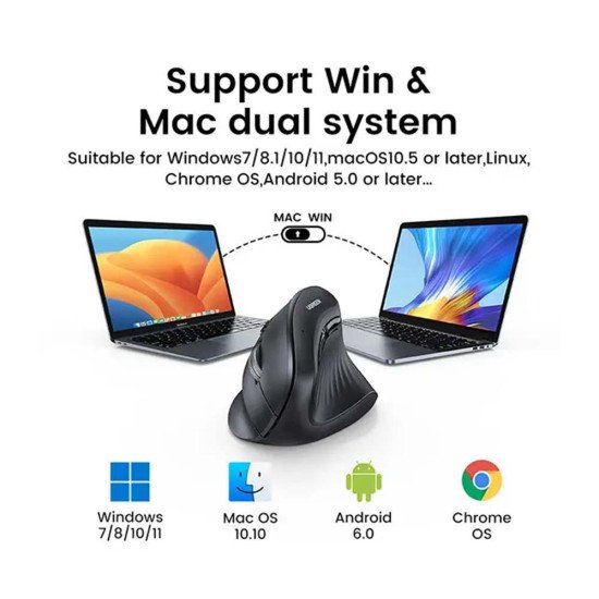UGREEN MU008 BLUETOOTH WIRELESS DUAL MODE VERTICAL MOUSE