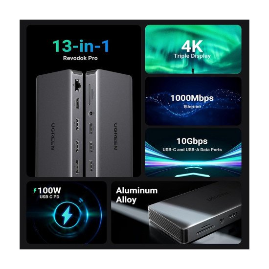 UGREEN REVODOK 13-IN-1 USB C DOCKING STATION CM681 (15978)