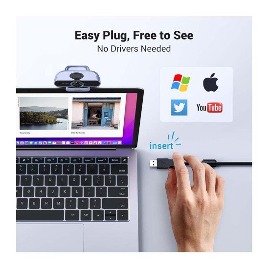 UGREEN USB 1080P 30FPS  BUILT IN MICROPHONE WEBCAM CM678 (15728)