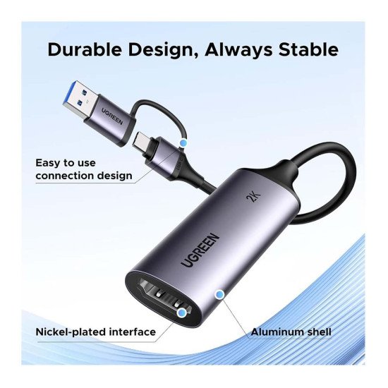 UGREEN  USB3.0 2K 30HZ HDMI CAPTURE CARD CM629 (15389)