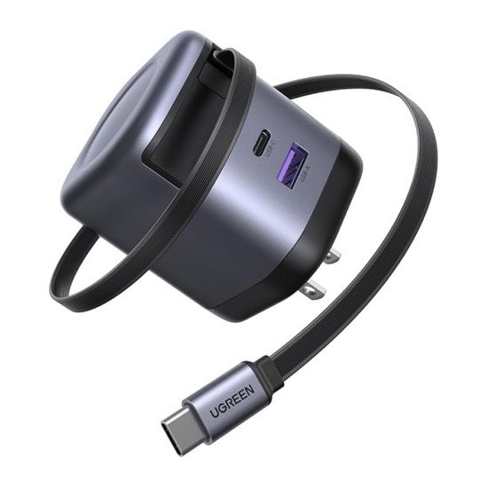 UGREEN X605 (65239) 65W Retractable USB C Charger GaN Fast Charging Wall Charger