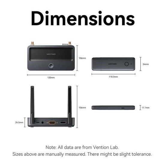 VENTION ENTERPRISE GRUDE WIRELESS HDMI TRANSMITTER AND RECEIVER 50M (ADTH0)