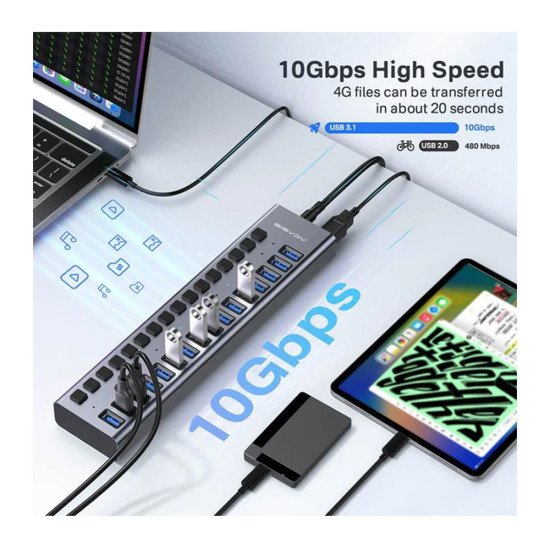 ACASIS HS716 USB 3.1 16 PORT HUB