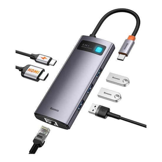 BASEUS METAL GLEAM 6 IN 1 DOGKING STATION (BS-OH100)