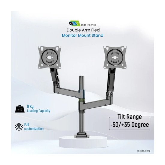 Kaloc KLC-DH200 Adjustable Double Monitor Stand