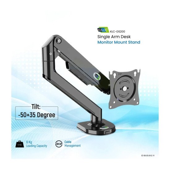 KALOC KLC-DS200 ADJUSTABLE SINGLE ARM MONITOR DESKTOP MOUNT STAND
