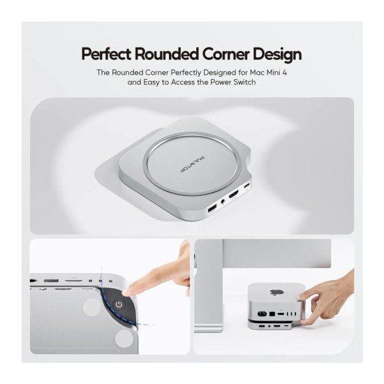 PULWTOP MAC MINI M4/M4 PRO HUB STAND DOCK WITH EXTERNAL STORAGE UPGRADE M.2 SSD ENCLOSURE