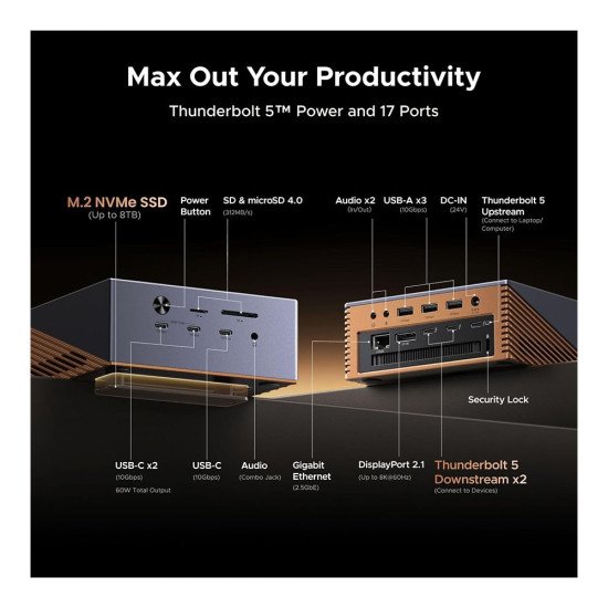 UGREEN 17-IN-1 THUNDERBOLT 5 DOCKING STATION (85590)