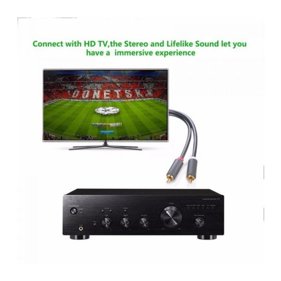 UGREEN 2RCA MALE TO 2RCA MALE STEREO AUDIO VIDEO CABLE 2M (10518)