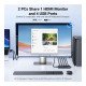 UGREEN 4K@60Hz HDMI KVM Switch 1 Monitor 2 Computer Ak 502 (75246)