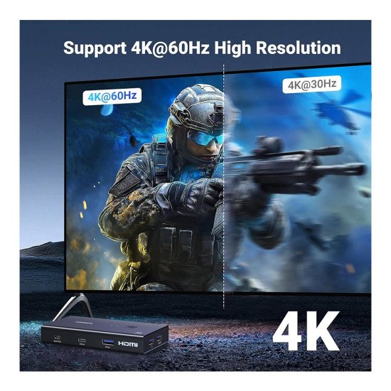UGREEN 4K@60Hz HDMI KVM Switch 1 Monitor 2 Computer Ak 502 (75246)