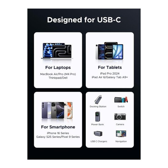 UGREEN USB C TO USB C 4K 60HZ 10GBPS 240W CABLE 2M L701 (95619)