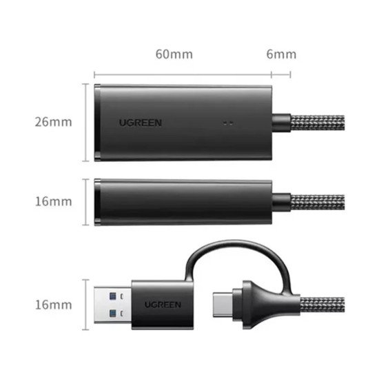 UGREEN USB-C/USB-A LAN CARD CM650 (15638)