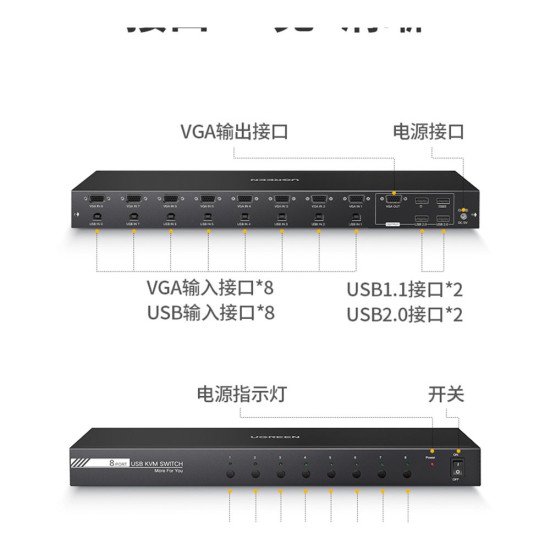 UGREEN VGA KVM 8-IN-1 USB SWITCH (70440)